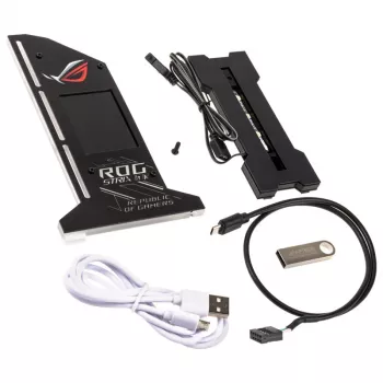 Lamptron Vertical GPU Holder met display - zwart