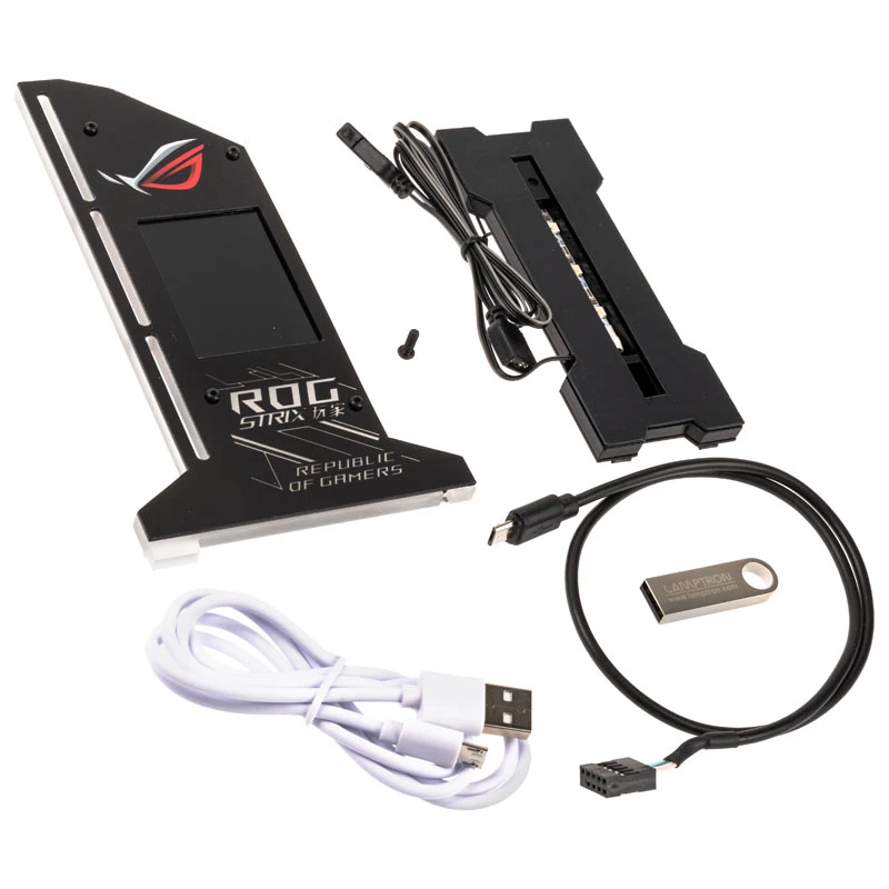 Lamptron Vertical GPU Holder met display - zwart