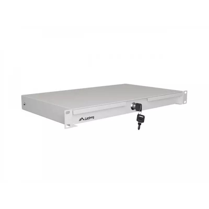 LANBERG 1U 19 inch lade uittrekbaar 270 mm diepte grijs (30 kg capaciteit)