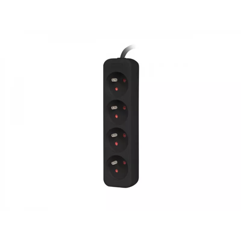 Lanberg Kabelstekkerdoos, 4x Franse Stopcontacten, Kwaliteitskoper, 1,5 m | PS0-04E-0150-BK