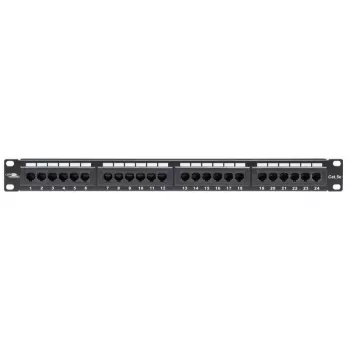 LANVIEW LPP110 1U 24-poorts Cat5e RJ-45 ongeïsoleerd patchpaneel (Krone IDC)