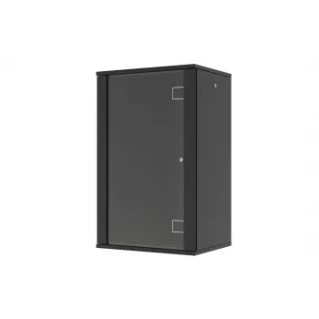 LANVIEW Quick Assembly Flat Pack 19 – 19 inch wandbehuizing (6U, 600x450x320mm, deur van veiligheidsglas, zwart)