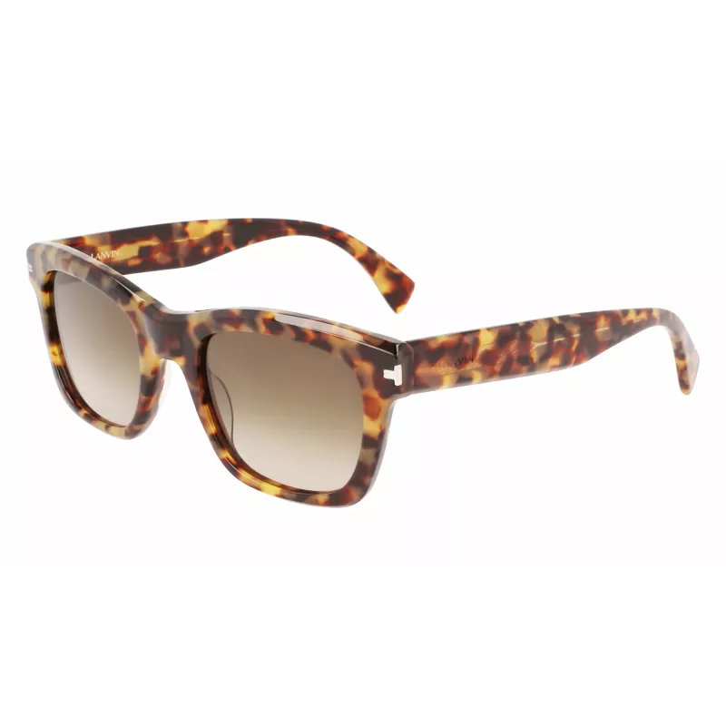 LANVIN LNV620S-213 heren rechthoekige acetaat zonnebril havana bruin verloop 52 mm