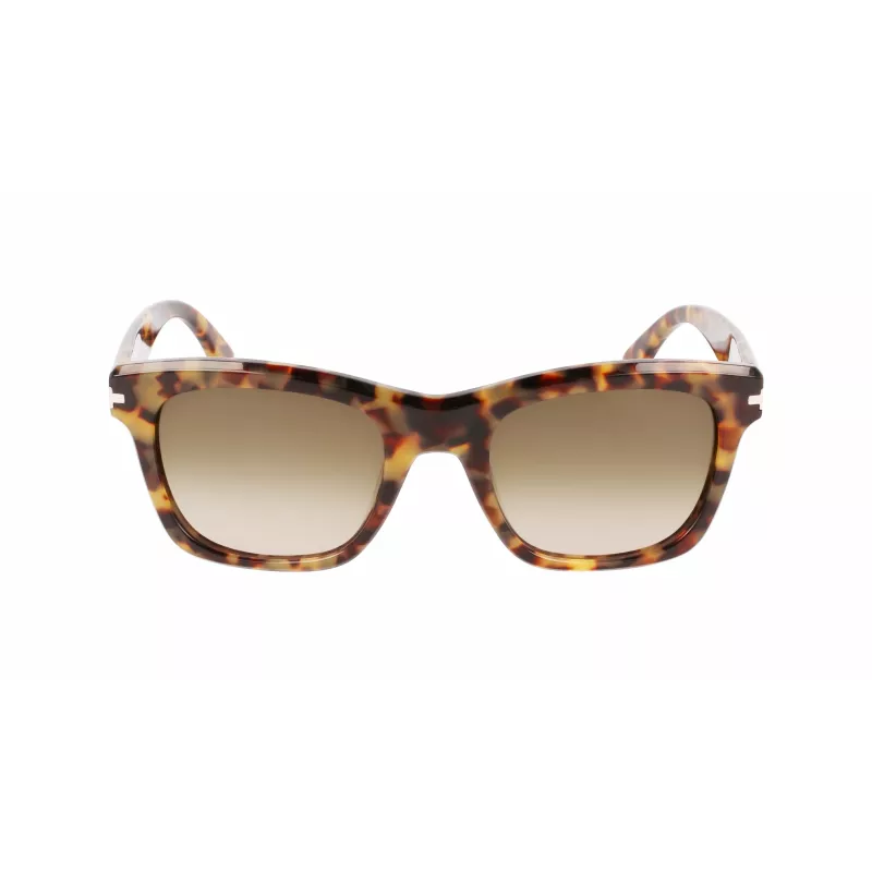LANVIN LNV620S-213 heren rechthoekige acetaat zonnebril havana bruin verloop 52 mm