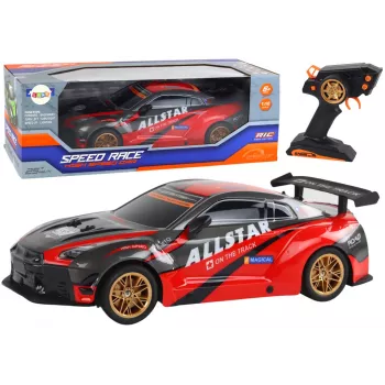 Grote radiografisch bestuurbare sportauto 1:10 rood Lean Toys