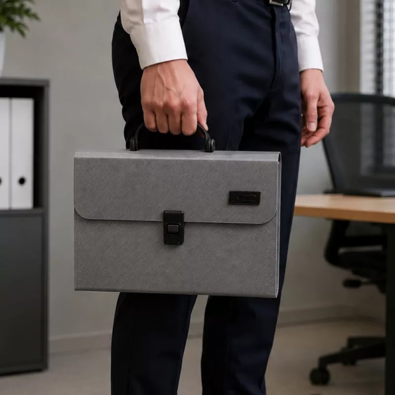 LEAN 31033 Uitbreidbare documenten-organizer A4 13 vakken Grijs