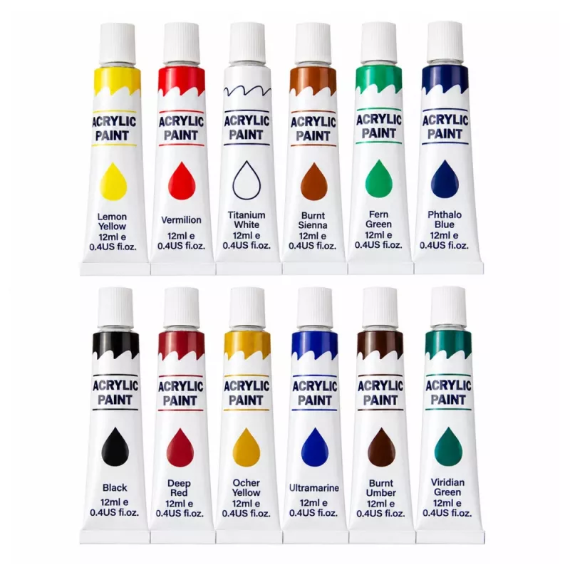 LEAN Artistieke Acrylverf Set 24 Kleuren 12 ml