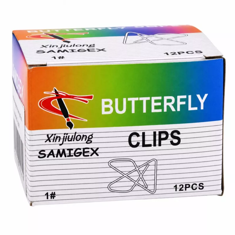 LEAN butterfly metalen paperclips voor documenten, kantoor, 24 mm, 100 stuks