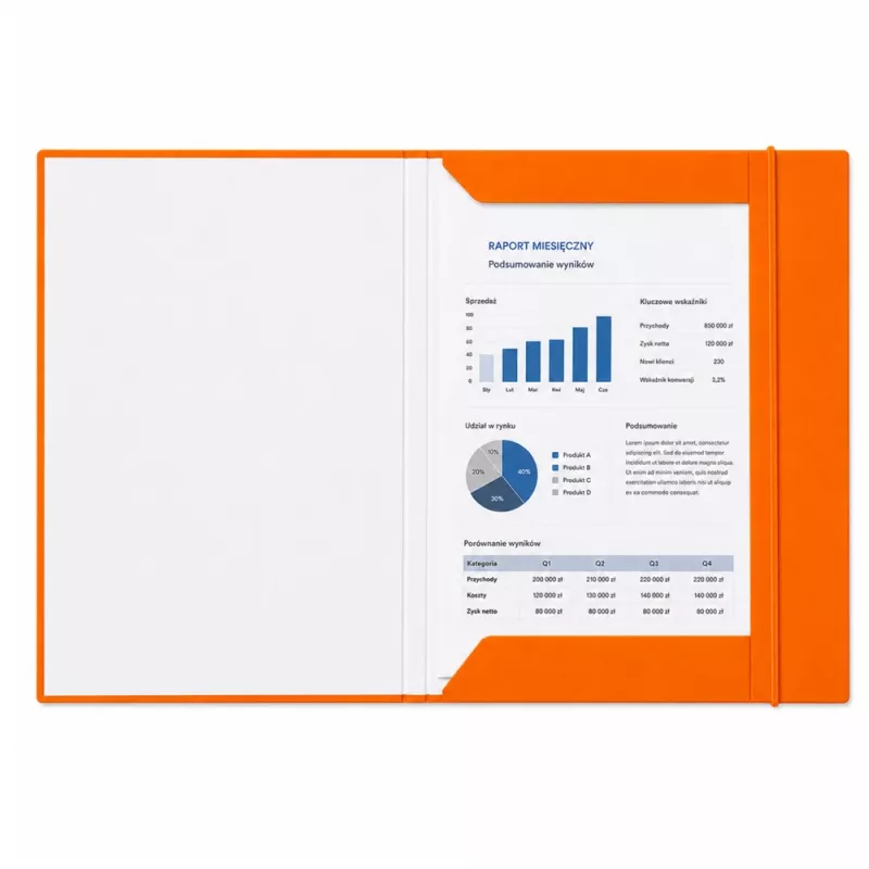 LEAN kartonnen map met elastiek, gelakt, A4, 300 g/m², oranje