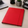 LEAN Kartonnen map met elastiek, gelakt, A4, 300 g/m², rood