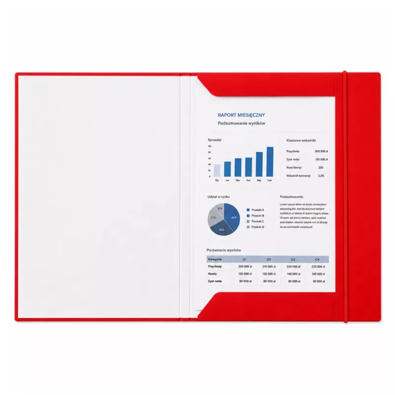 LEAN Kartonnen map met elastiek, gelakt, A4, 300 g/m², rood