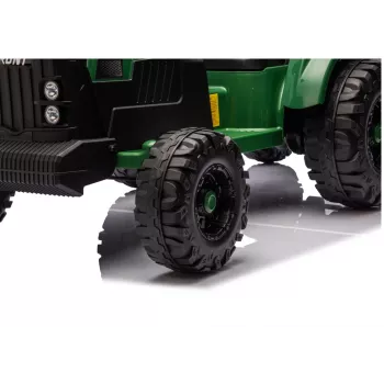 LEAN CARS 24V accu-aangedreven tractor met aanhanger donkergroen - CH9959B