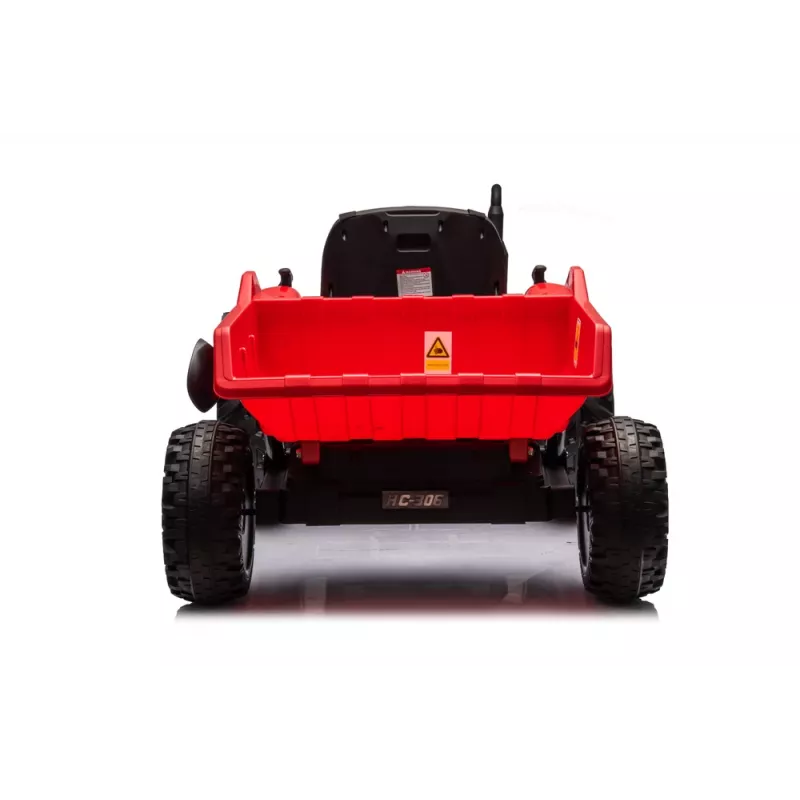 LEAN CARS 24V accu-tractor HC-306 rood met aanhanger