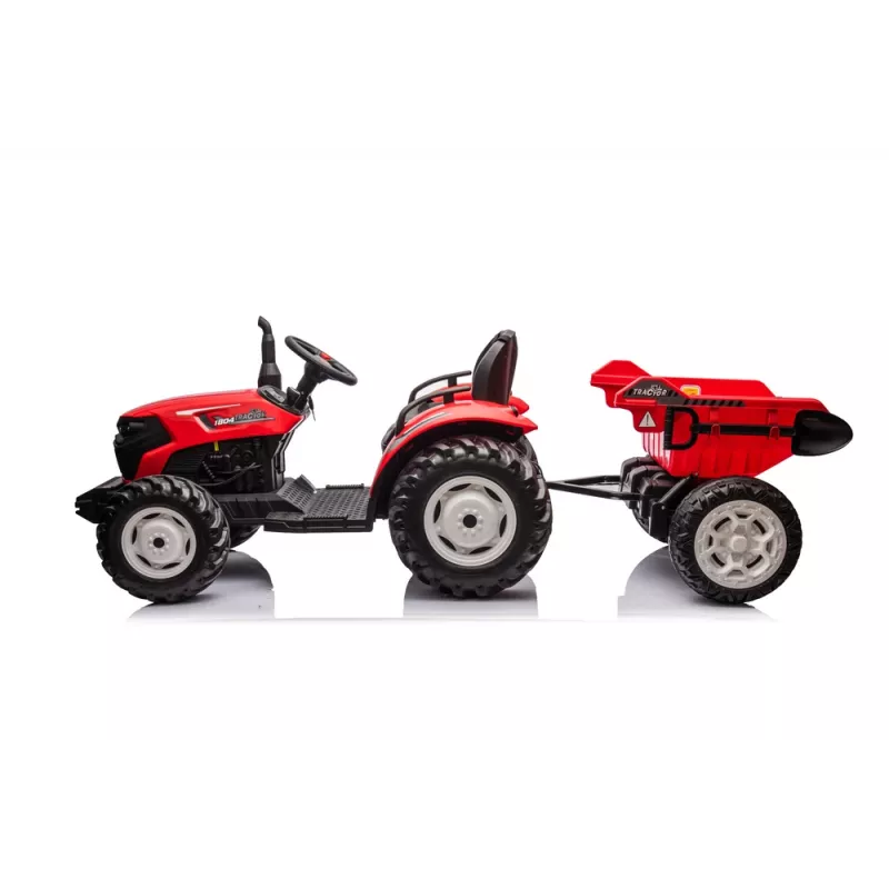 LEAN CARS 24V accu-tractor HC-306 rood met aanhanger