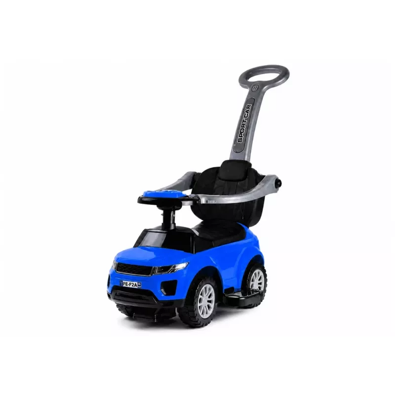 LEAN CARS 614W kinderloopauto met duwbeugel en ouderlijke stuurinrichting - blauw