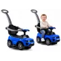 LEAN CARS 614W kinderloopauto met duwbeugel en ouderlijke stuurinrichting - blauw