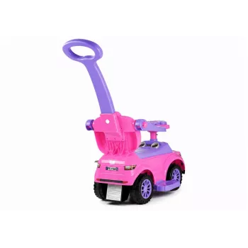 LEAN CARS 614W peuter loopauto met duwstang ouderlijk - roze