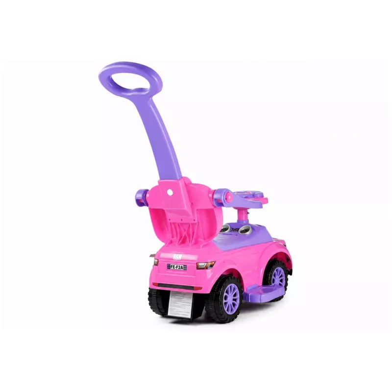 LEAN CARS 614W peuter loopauto met duwstang ouderlijk - roze