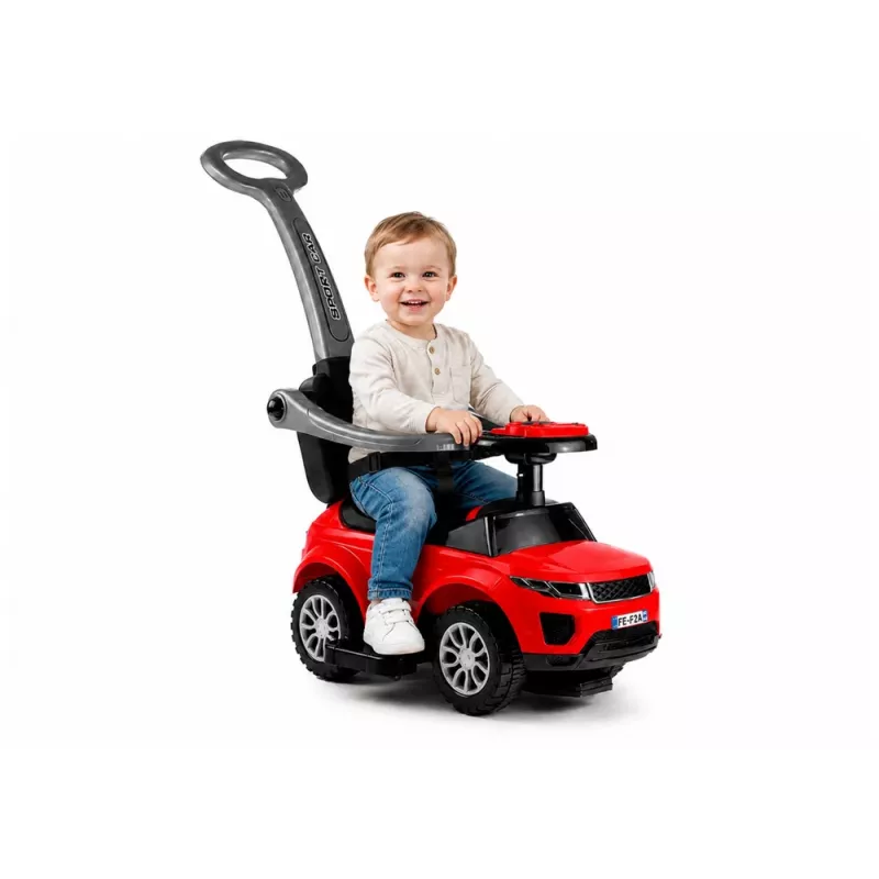 LEAN CARS 614W kinderloopauto met duwbeugel - rood
