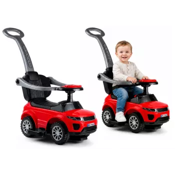 LEAN CARS 614W kinderloopauto met duwbeugel - rood
