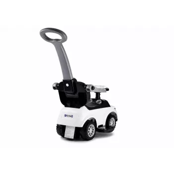 LEAN CARS 614W peuter loopauto met duwstang ouderlijk - wit