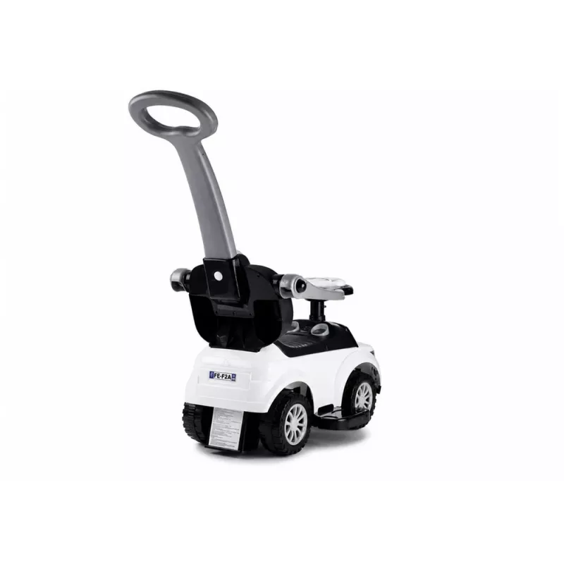LEAN CARS 614W peuter loopauto met duwstang ouderlijk - wit