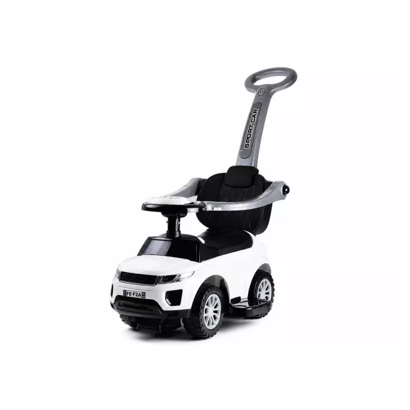 LEAN CARS 614W peuter loopauto met duwstang ouderlijk - wit