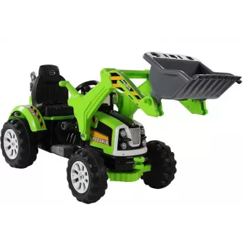 LEAN CARS Accu-tractor met achterbak, graafmachine, Groen 3404