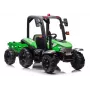 LEAN CARS accu-tractor BLT-206 groen met afneembare aanhanger, 12V kindervoertuig voor 3-8 jaar, 2x45W, EVA-wielen, afstandsbediening