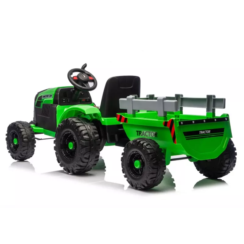 LEAN CARS CH9959B accu-tractor met aanhanger lichtgroen 24V