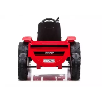 LEAN CARS Elektrische traptractor CH9959 Rood met aanhanger, LED-verlichting, afstandsbediening, radio