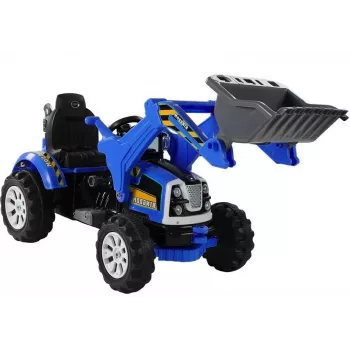 LEAN CARS Elektrische rijtractor met schepgraafmachine Blauw