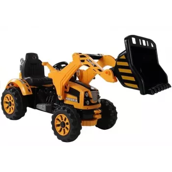 LEAN CARS Elektrische rijtractor met schepgraafmachine Oranje