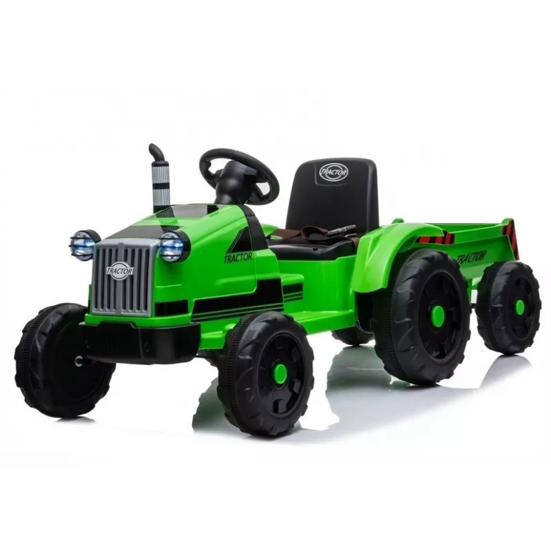 LEAN CARS Elektrische tractor met aanhanger CH9959 Groen