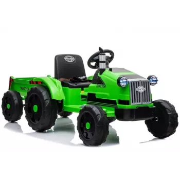 LEAN CARS Elektrische tractor met aanhanger CH9959 Groen