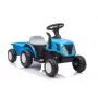 LEAN CARS elektrische tractor met aanhanger A009 blauw - 12V voertuig, 2x35W, afstandsbediening