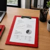 LEAN klembord met metalen clip om op te schrijven A4 rood