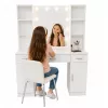 LEAN cosmeticakaptafel met LED-spiegel, laden en kast, wit, 141x114x39 cm