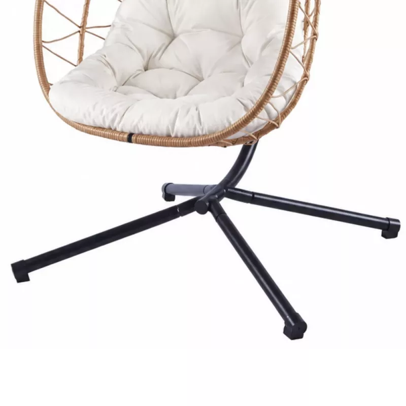 LEAN hangende schommelstoel tuin cocon met kussens schommel bruin frame