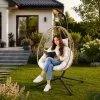 LEAN hangende schommelstoel tuin cocon met kussens schommel bruin frame