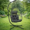 LEAN hangende schommelstoel tuin cocon kussens schommel grijs frame