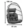LEAN hangende schommelstoel tuin cocon kussens schommel grijs frame