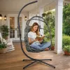 LEAN hangende schommelstoel tuin cocon kussens schommel grijs frame