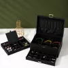 LEAN sieraden organizer box met lade en slot, zwart fluweel