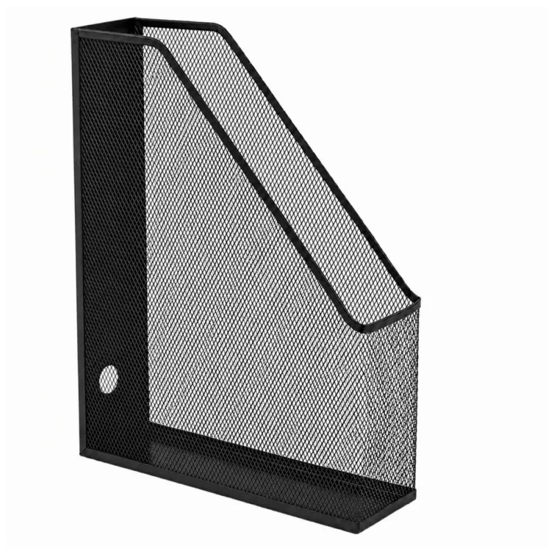 LEAN Metalen bureau-organizer standaard voor documenten en ordners, verticaal, zwart, A4