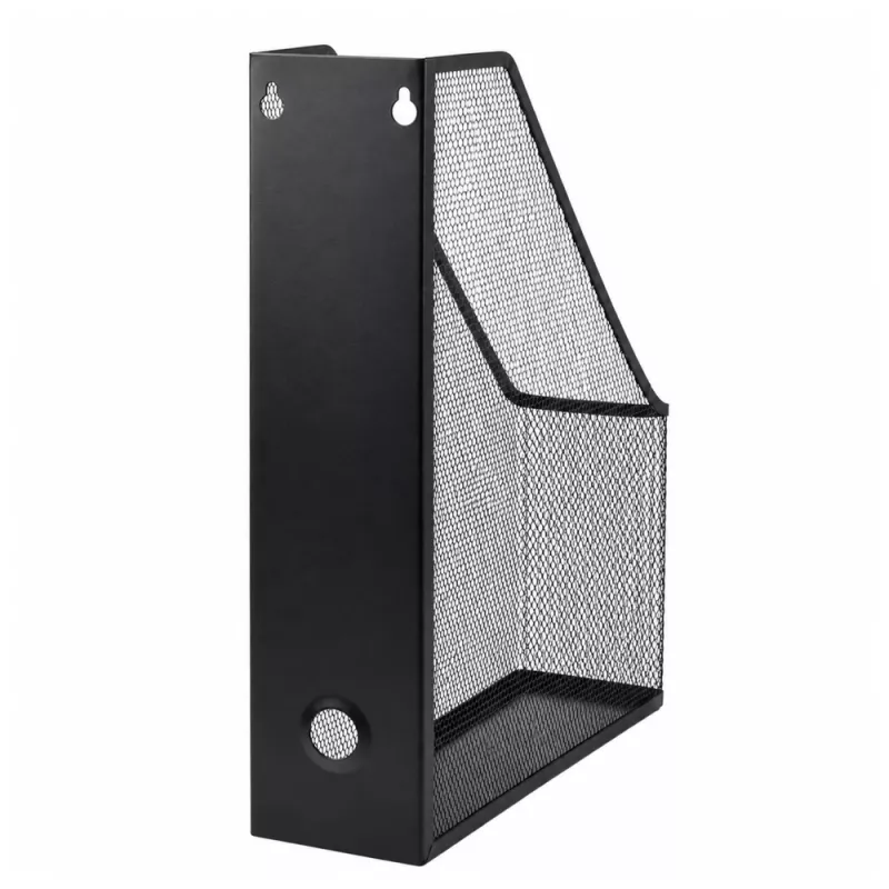 LEAN Metalen bureau-organizer standaard voor documenten en ordners, verticaal, zwart, A4