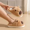 LEAN pluche capybara slippers met oren warm zacht beige maat 32-33