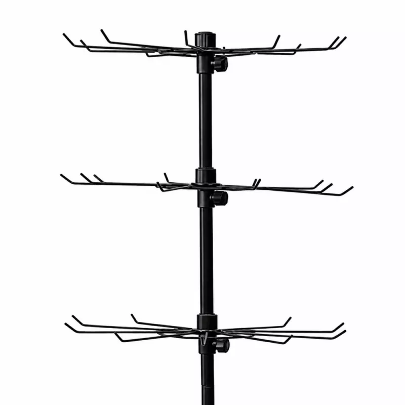 LEAN roterende display-rekhanger 6 etages op wielen zwart 40x150cm