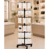 LEAN roterende display-rekhanger 6 etages op wielen zwart 40x150cm