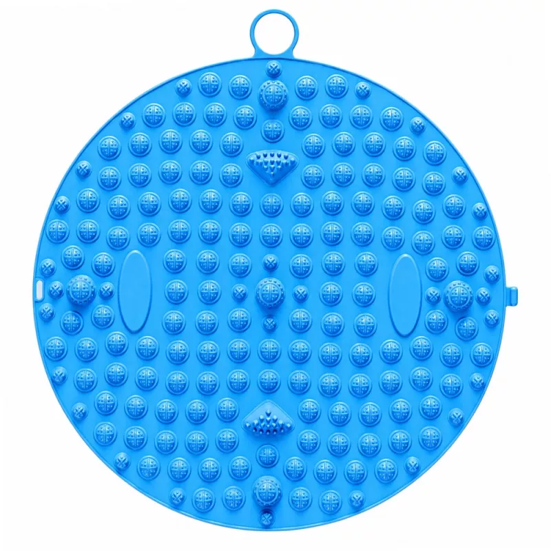 LEAN ronde acupressuur-voetmassagemat met noppen, blauw, 33 cm